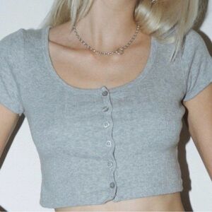 Grey Zelly Top Brandy Melville